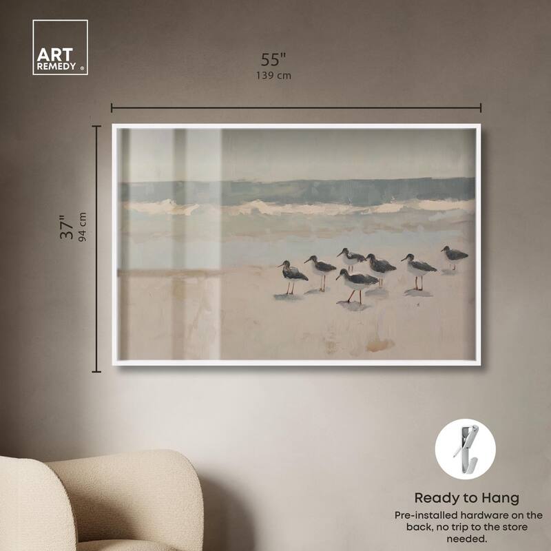 Seagulls at the Beach II Shadowbox by Art Remedy
