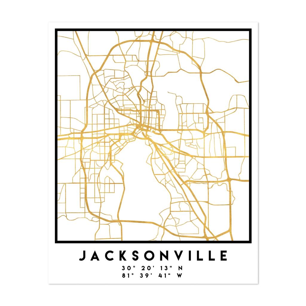Jacksonville Florida Jacksonville Street Map Maps Art Print/Poster