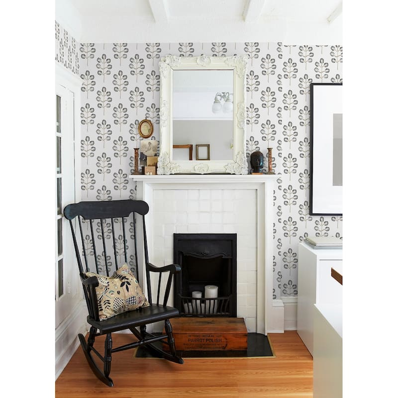 Chesapeake Plum Tree Black Botanical Wallpaper