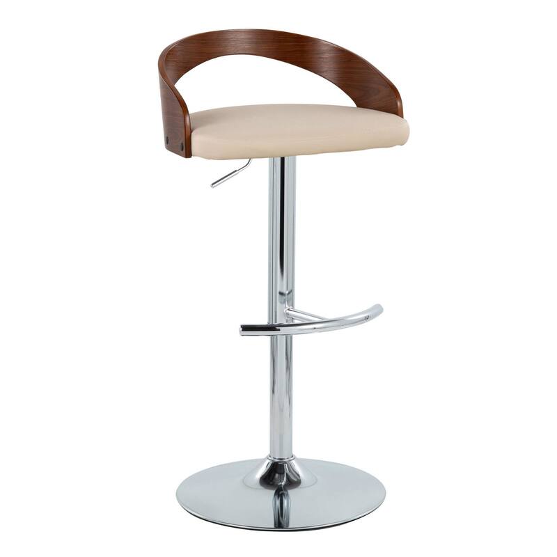 Grotto Adjustable Barstool with Chrome Base- Set Of 3