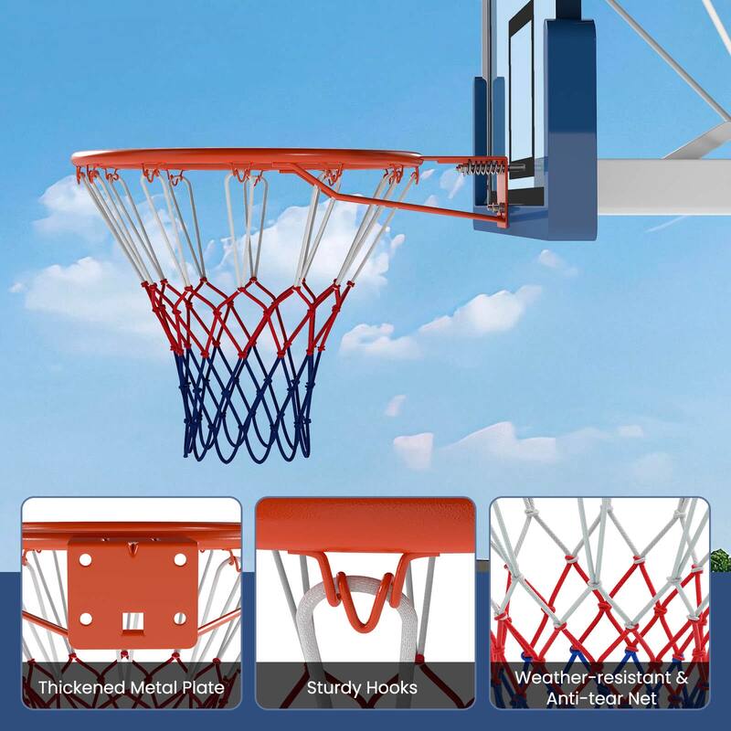 Costway 18" Basketball Rim with Double Springs & All Weather Net for - See Details