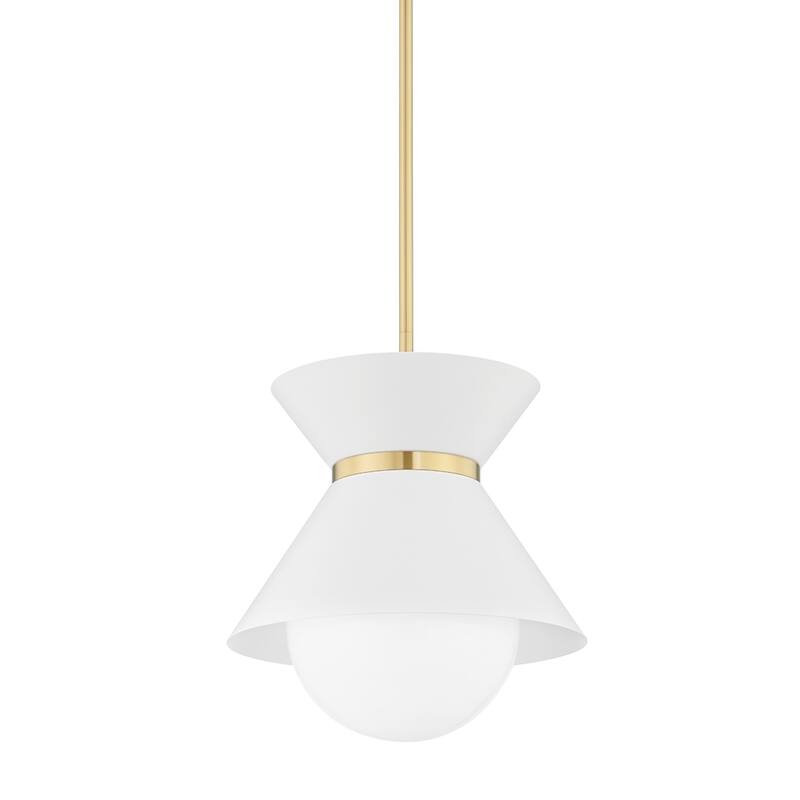 Scout - 1 Light Pendant - Small - Soft White/Patina Brass