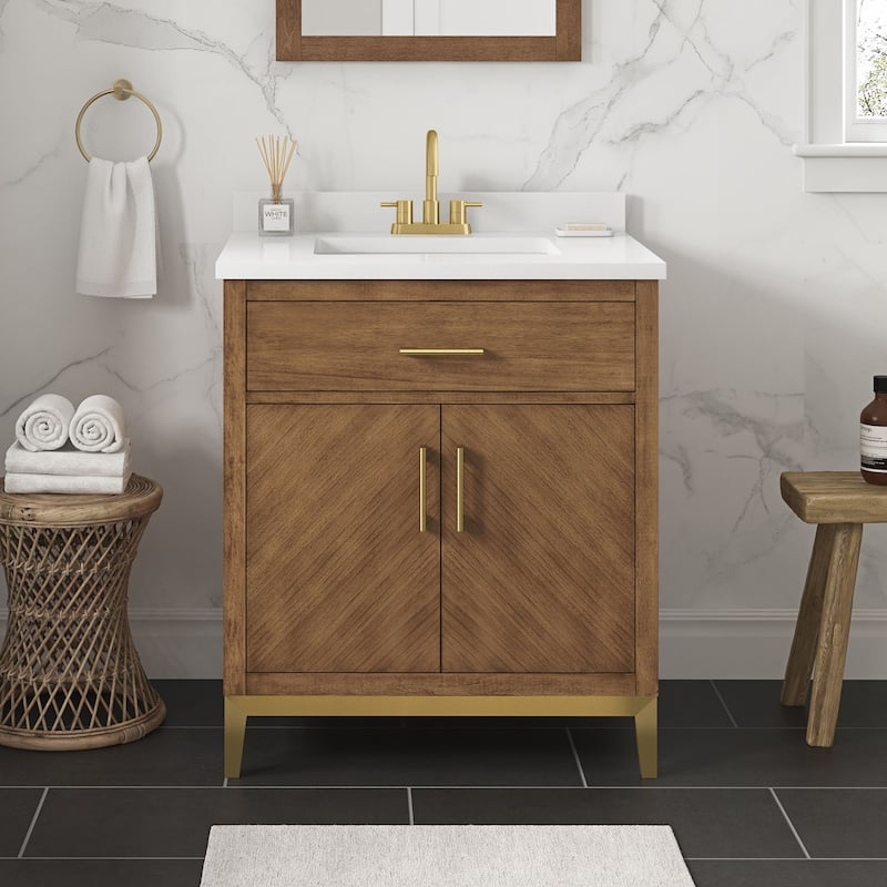 OVE Decors Diya 30 in. Single Sink Bathroom Vanity in Macchiato - Macchiato - 30" - Painted