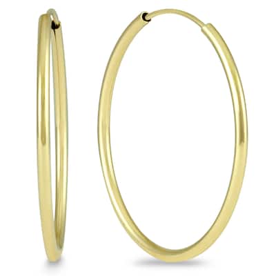 Marquee Jewels 14k Yellow Gold 25-millimeter Hoop Earrings