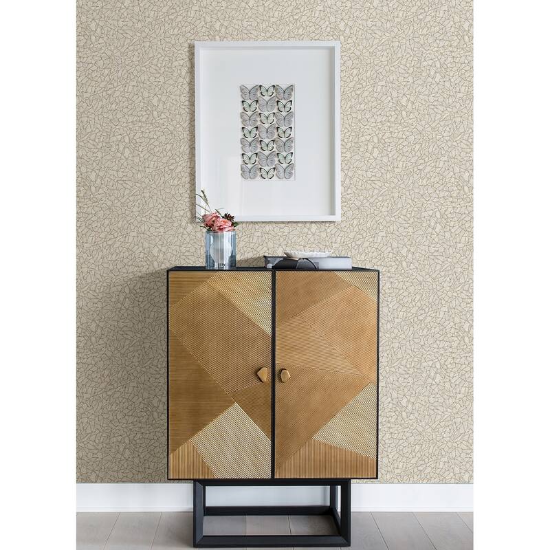 A-Street Prints Soma Silver Metallic Crackling Wallpaper