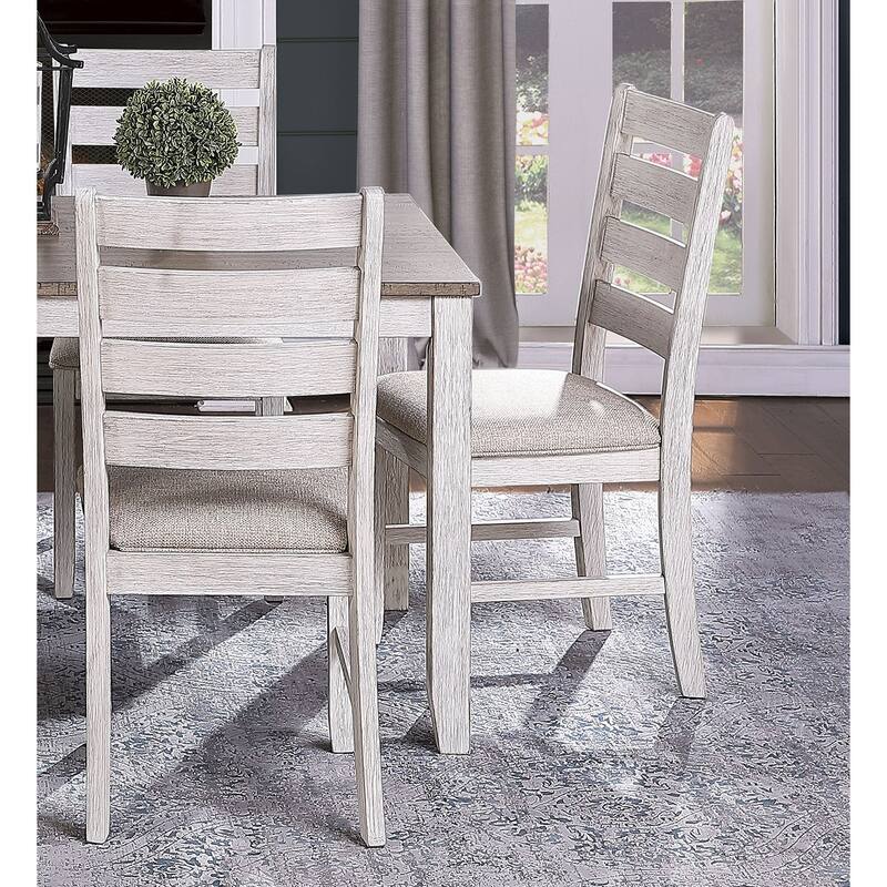 7 Pcs Counter Height Dining Table Set, Dining Room Furniture Set with Rectangular Wooden Table and 6 Upholstered Side Chairs