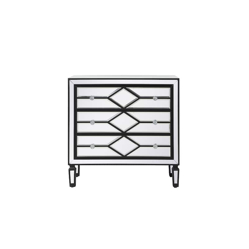 3 Drawer Mirrored Accent Chest