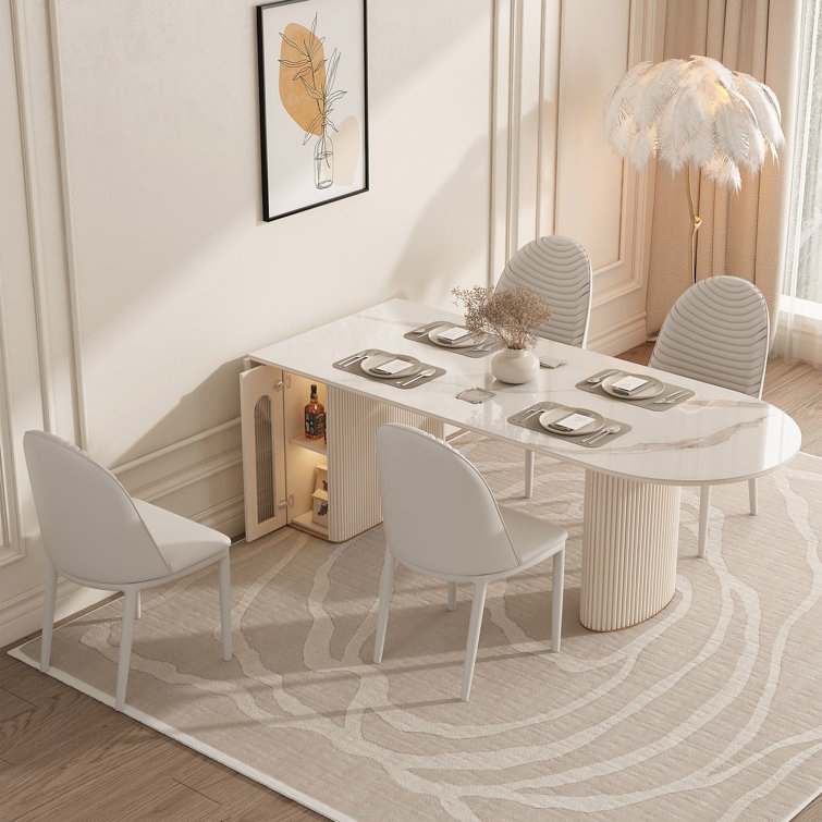 Folding oval deals dining table