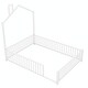 preview thumbnail 19 of 46, Metal House Platform Bed with Guardrail and Chimney