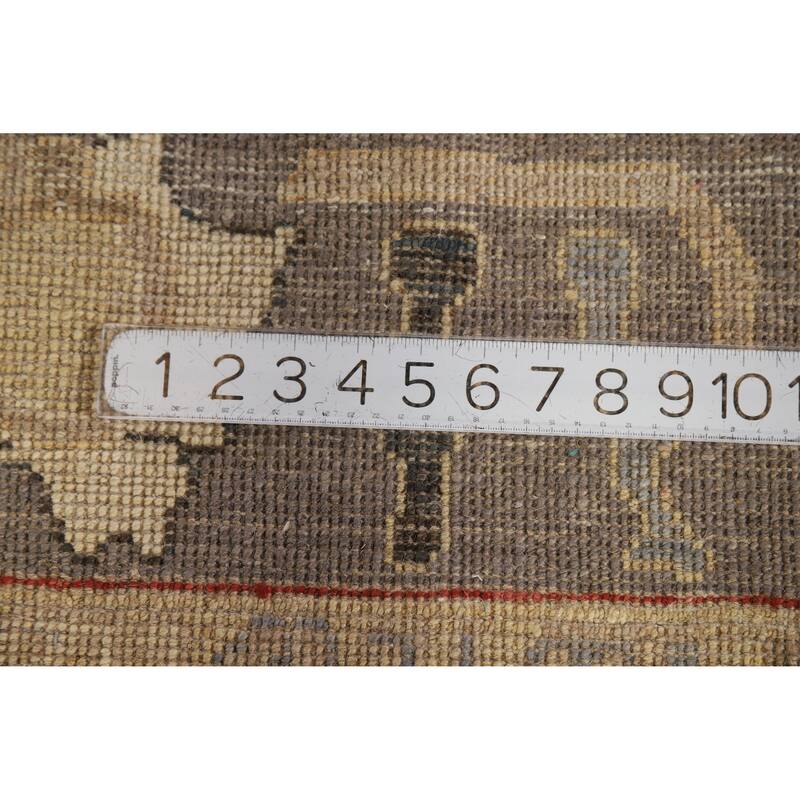 Hand Knotted Oriental 100% Wool Carpet Transitional Floral Navy Blue & Blues Oushak Area Rug - 8' 6'' X 6' 0''