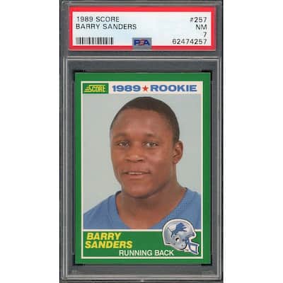 Barry Sanders 1989 Score Football Rookie Card RC #257 Graded PSA 7 - 8'6" x 11'6"