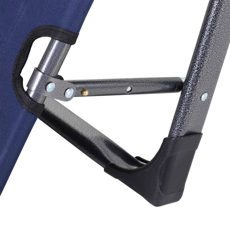 2-in-1 Foldable Sun Lounger Camping Chair with Adjustable Backrest, Headrest and Pocket for Poolside Patio