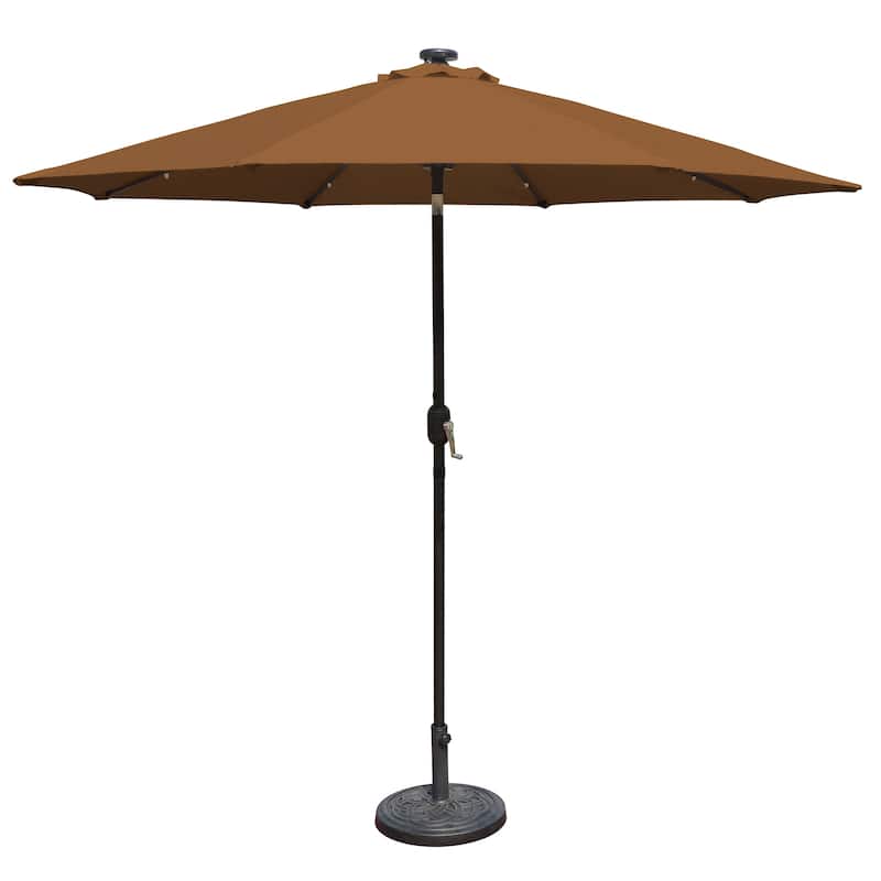 Mirage Fiesta 9-ft Octagonal Market Umbrella with Solar LED Lights