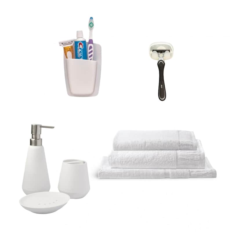 Sttelli 8 Piece Bathroom Accessory Set - White