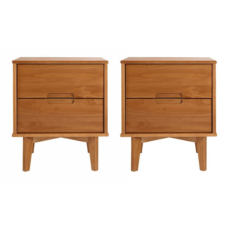 Middlebrook Mid-Century Solid Wood 2-Drawer Nightstand, Set of 2