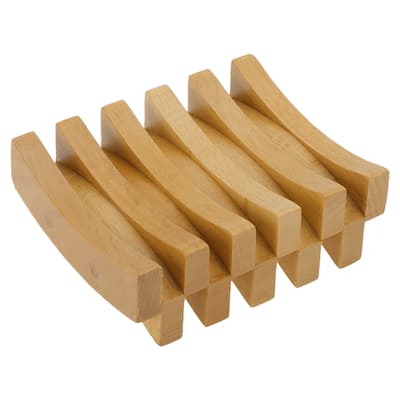 Portable Square Soap Dish for Bathroom for Kitchen 4.33"x3.54"x1.57" Brown 1 Pc
