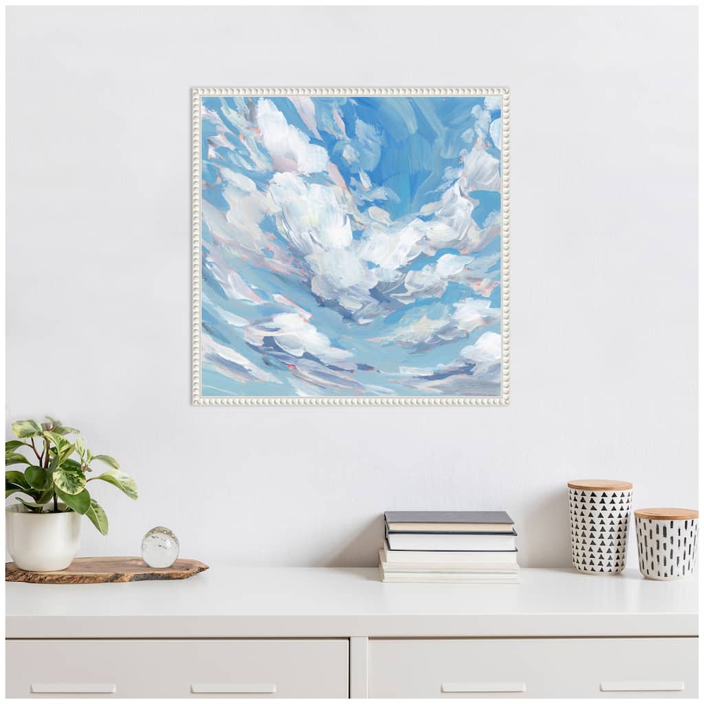 Kate and Laurel Sylvie Blue Skies Cloud Study Framed Canvas by Emily Kenney