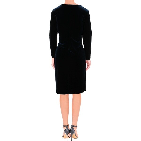 lauren ralph lauren velvet surplice dress