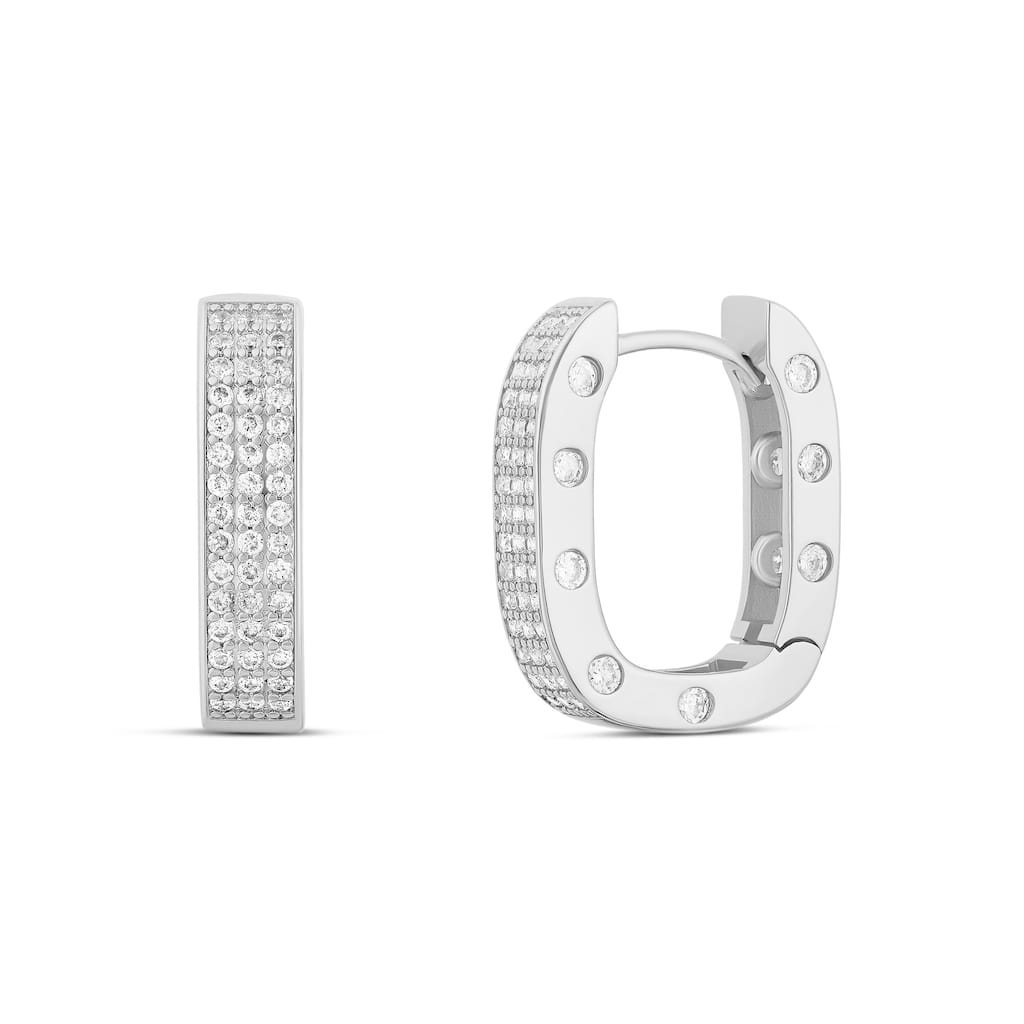 SHYMI Chunky Pave Horseshoe Hoops
