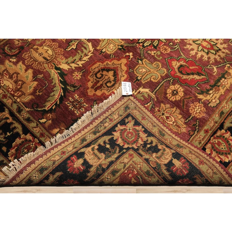 5'11''x8'10'' Hand Knotted Wool Plum Agra Botanical Plush Pile Oriental Area Rug - 5' 11'' x 8' 10''