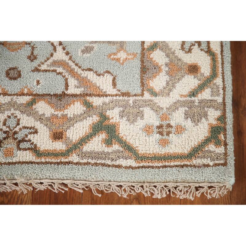 Floral Oushak Oriental Runner Rug Handmade Wool Carpet - 2'7"x 15'8"