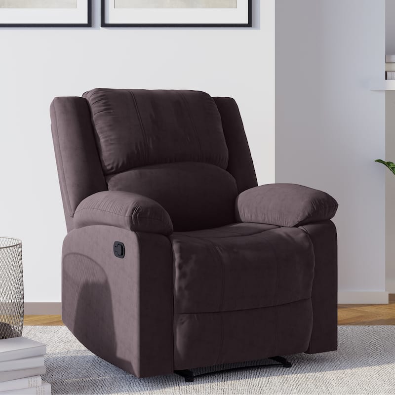 Relax A Lounger® Porter Microfiber Manual Recliner by iLounge - Chocolate