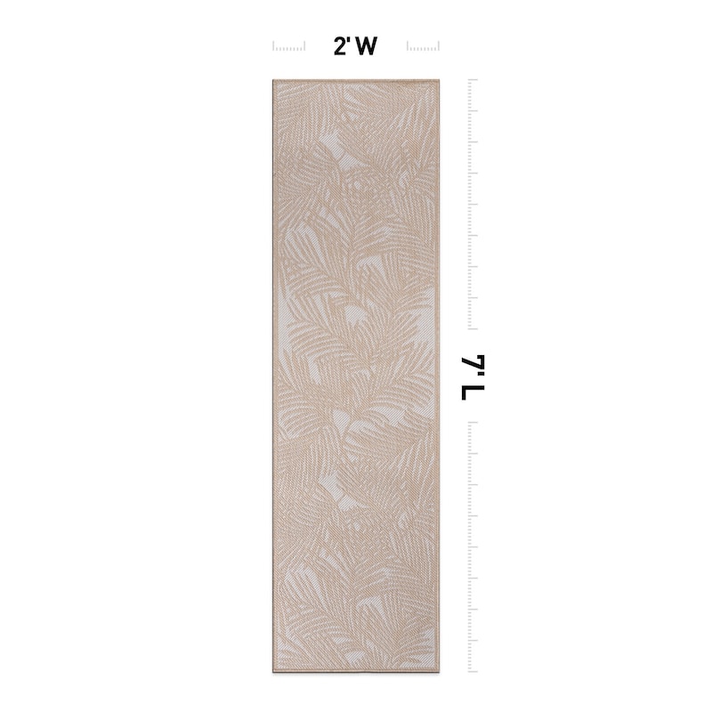 World Rug Gallery Contemporary Palm Leaf Textured Flat Weave Indoor/Outdoor Area Rug