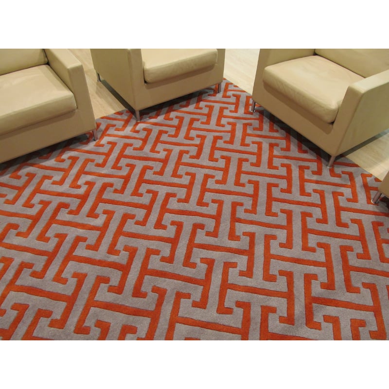 Gray Contemporary Geometric Harrison Area Rug - Elegant and Timeless Design