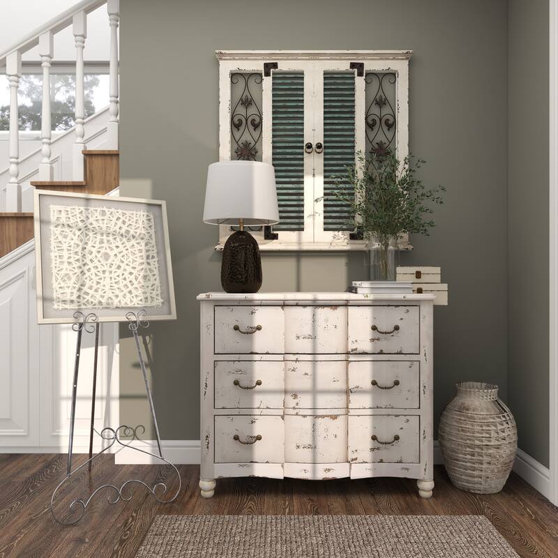 Gray Metal Large Adjustable 3 Tier Scroll Display Easel with Chain Support