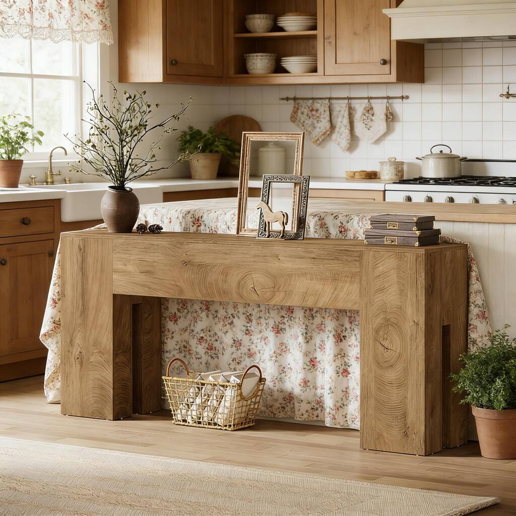 Rustic Wood Console Table - Stylish Side Table