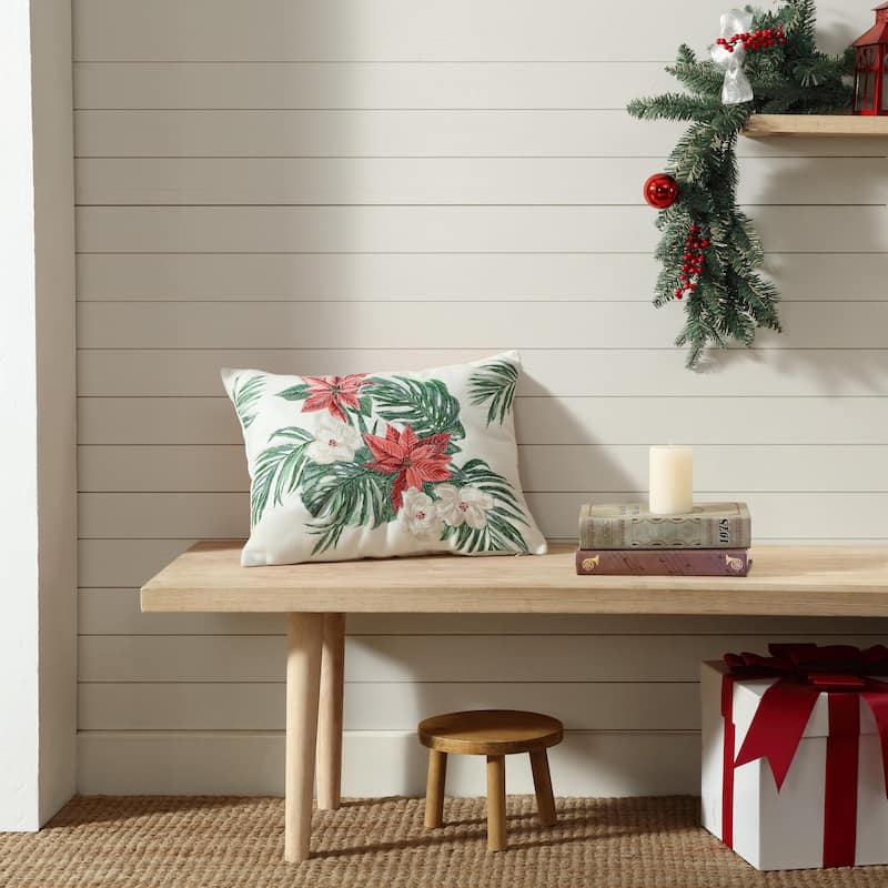 Tommy Bahama Festive Palms Red Throw Pillow