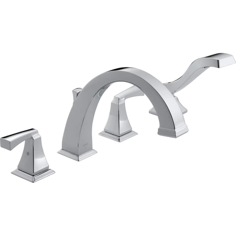 Delta Dryden Deck Mounted Roman Tub Filler Trim with Lever Handles - - Chrome