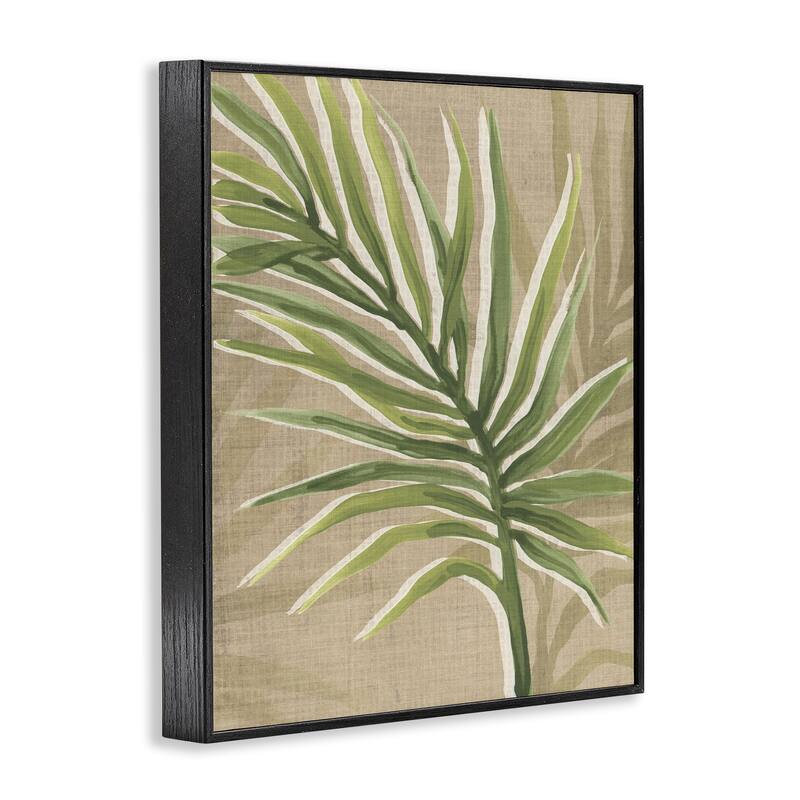 Stupell Natural Curved Palm Leaf Framed Giclee Art Design By June Erica Vess