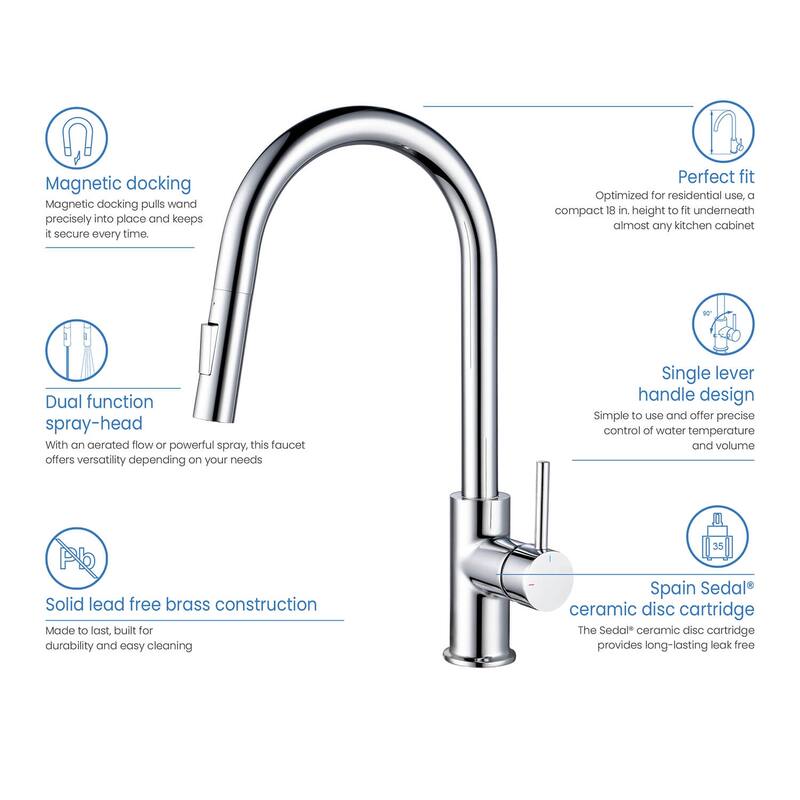Circular Single Handle Pull Down Kitchen Faucet