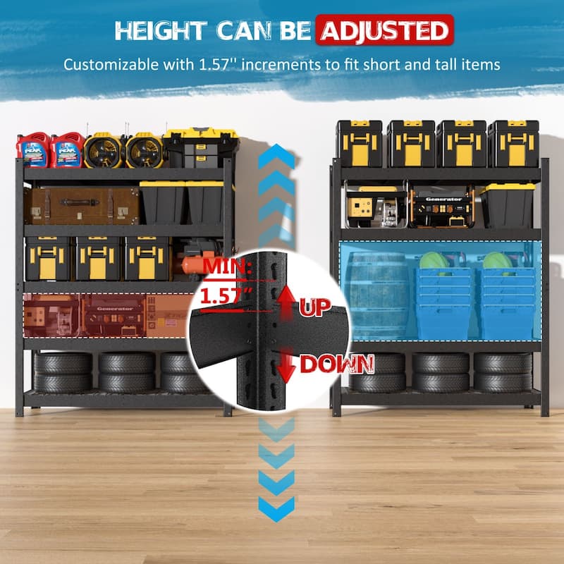 VEIKOUS 5-Tier Heavy Duty Metal Shelving Unit, 3000LBS Capacity Adjustable Storage Shelves for Garage - 59.84"×24.02"×71.65"