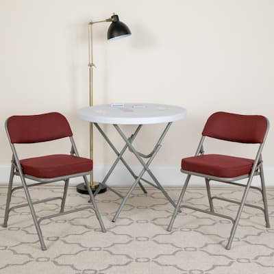 Set of 4 HERCULES Series Metal Folding Chairs with Padded Seats