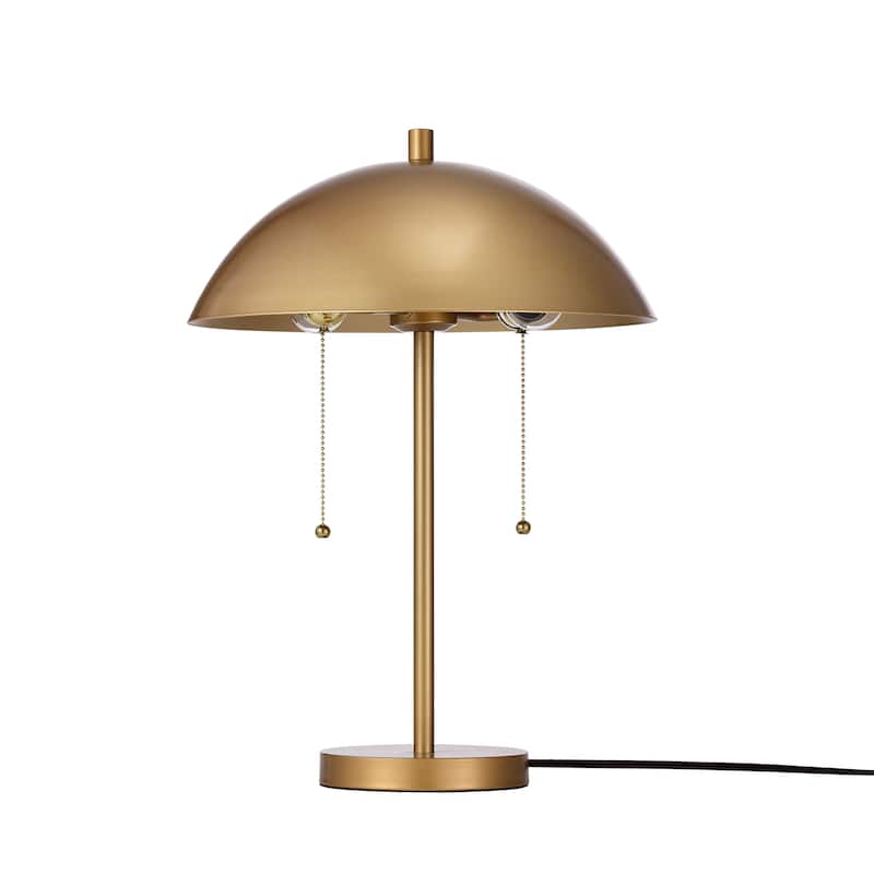 Casey Matte Gold 2-Light Metal Dome Table Lamp