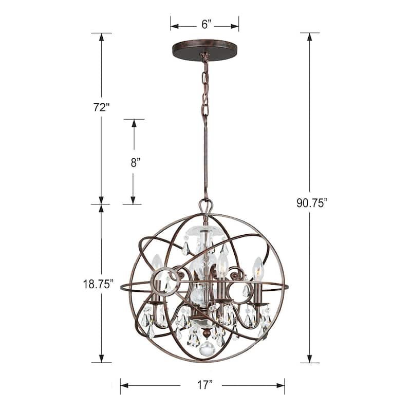 Crystorama Lighting Group Solaris 4 Light 17" Wide Globe Chandelier