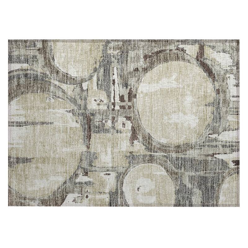 Machine Washable Indoor/ Outdoor Chantille Contemporary Abstract Rug