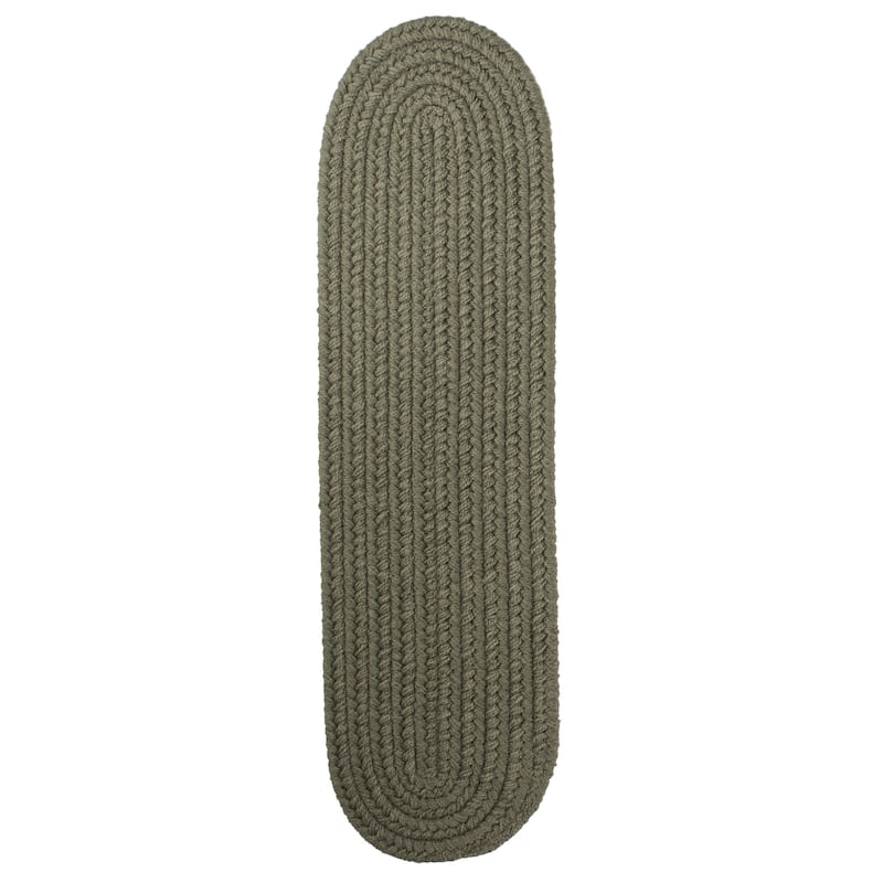 Rhody Rug Madeira Indoor/ Outdoor Braided Rounded Area Rug - Dark Sage - 8" x 28" Oval