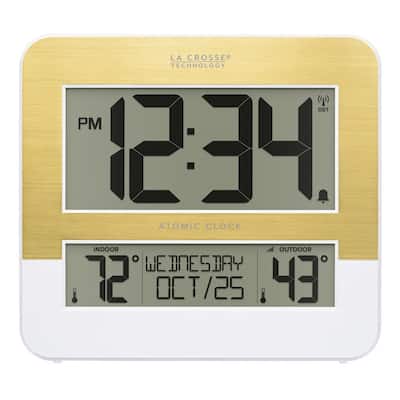 La Crosse Technology L73859 Two-Tone Atomic Digital Clock with Temp
