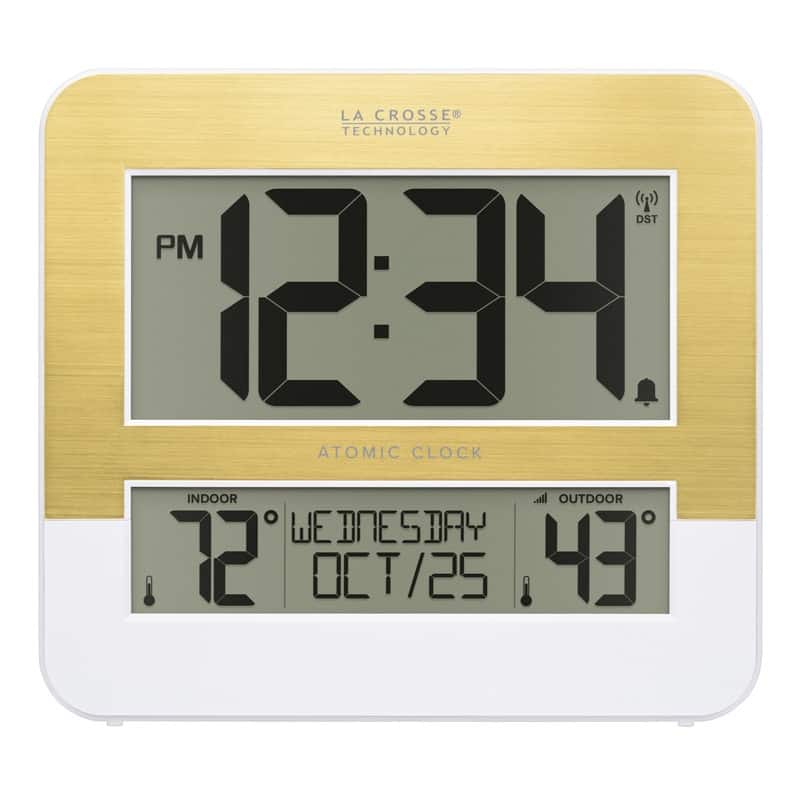La Crosse Technology L73859 Two-Tone Atomic Digital Clock with Temp
