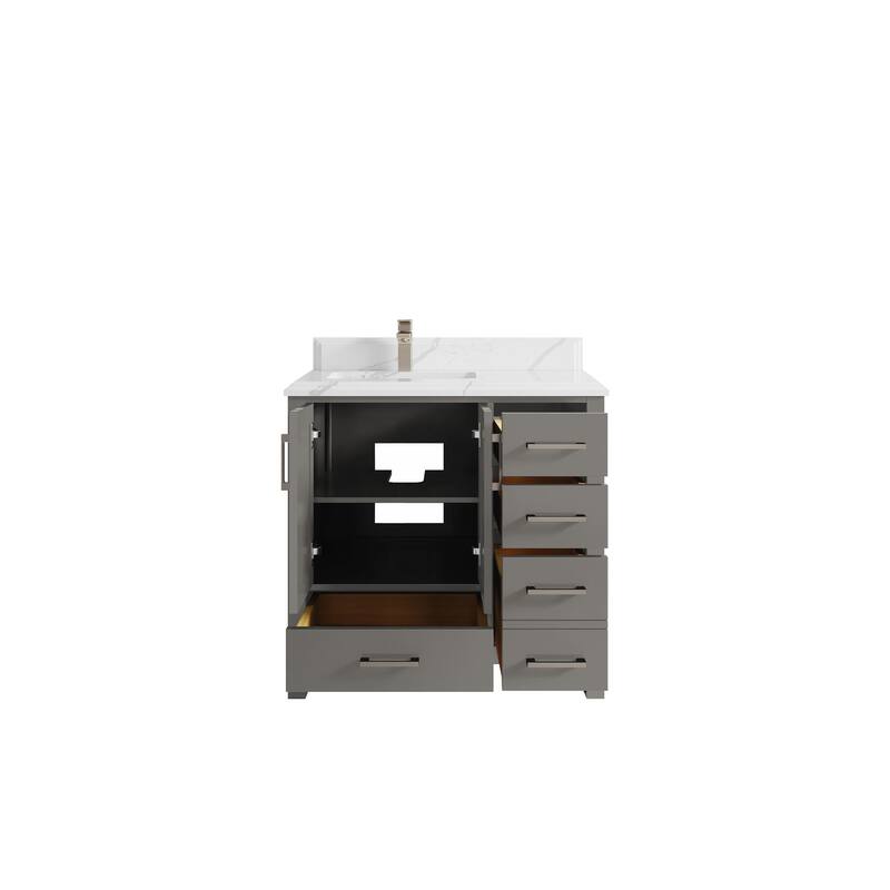 Willow Collections 36 in. W x 22 in. D Malibu Left Offset Sink Bathroom Vanity with Countertop