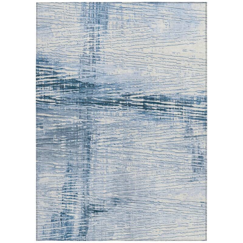 HomeRoots Striped Transitional Rectangle Outdoor Rug