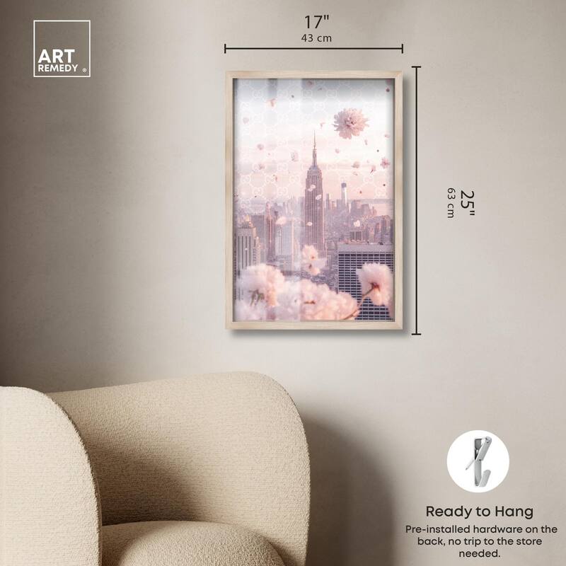 Raining Petals in NYC Shadowbox by Art Remedy