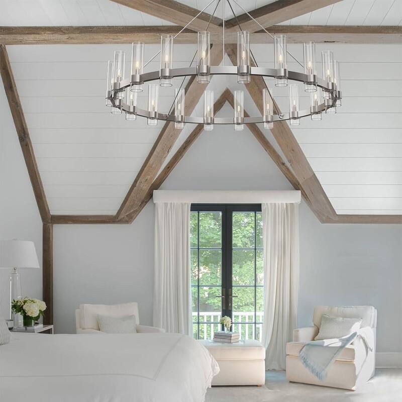 KAYLA 60" 20-Light Black Chandelier - 60in