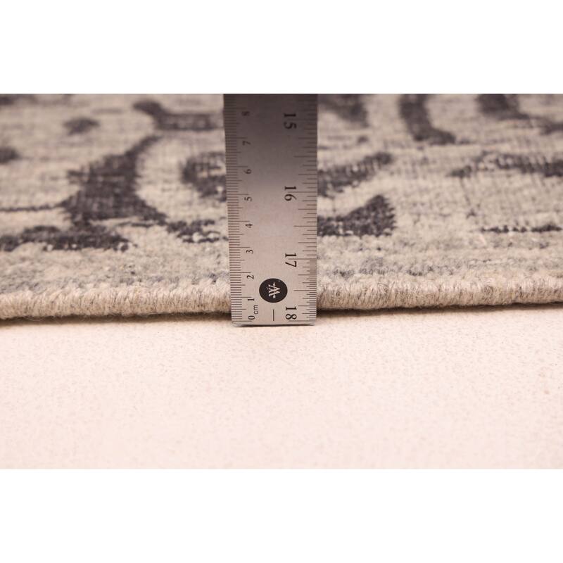 ECARPETGALLERY Hand Loomed Elysian Grey Wool Rug - 8'0 x 9'11