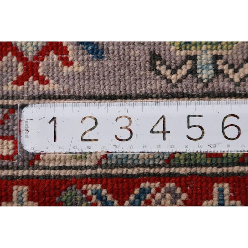 Hand Knotted Oriental 100% Wool Carpet Traditional All-Over Greys & Charcoal Kazak Area Rug - 9' 10'' X 8' 2''
