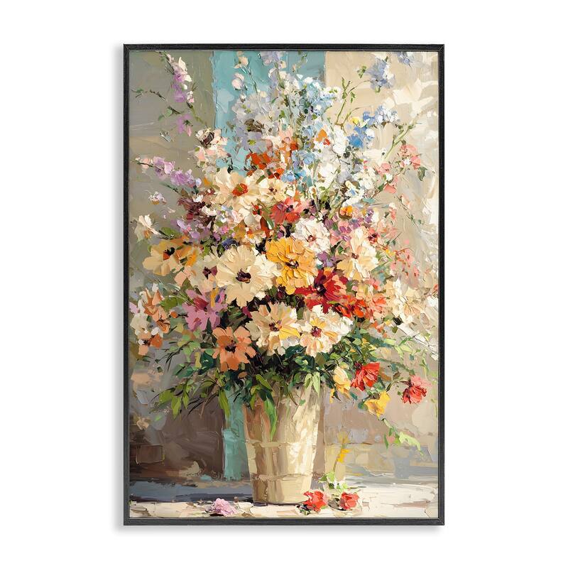 Stupell Happy Sunlit Bouquet Framed Giclee Art Design By Franklyn Gregory - 20 x 30 - Black