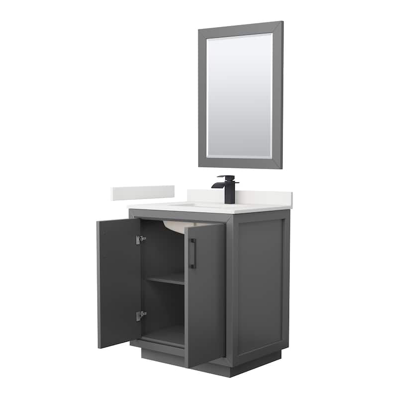 Icon 30-inch Single Vanity, Quartz Top, 24-inch Mirror